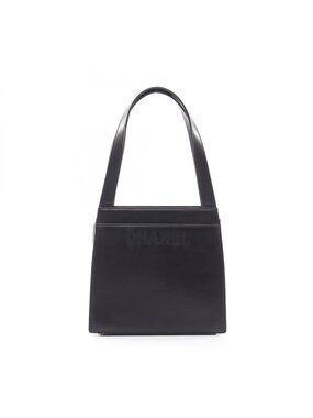 Chanel Shoulder Bag Logo Black Lambskin